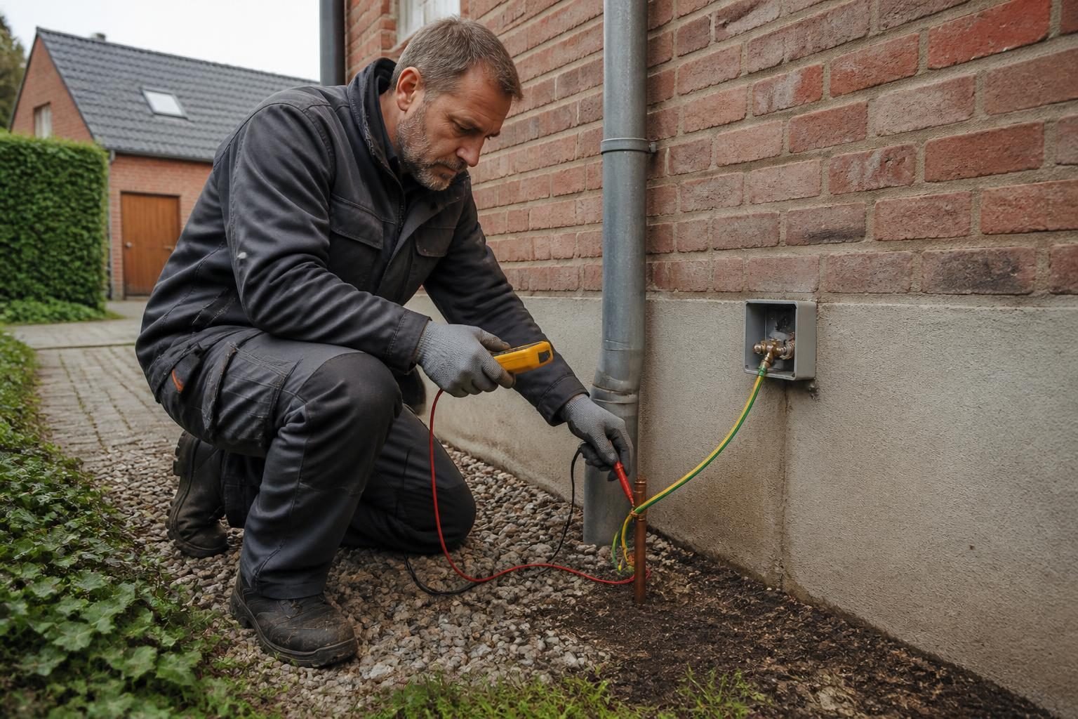 Professionele meting van de aarding van een elektrische installatie in België||||
