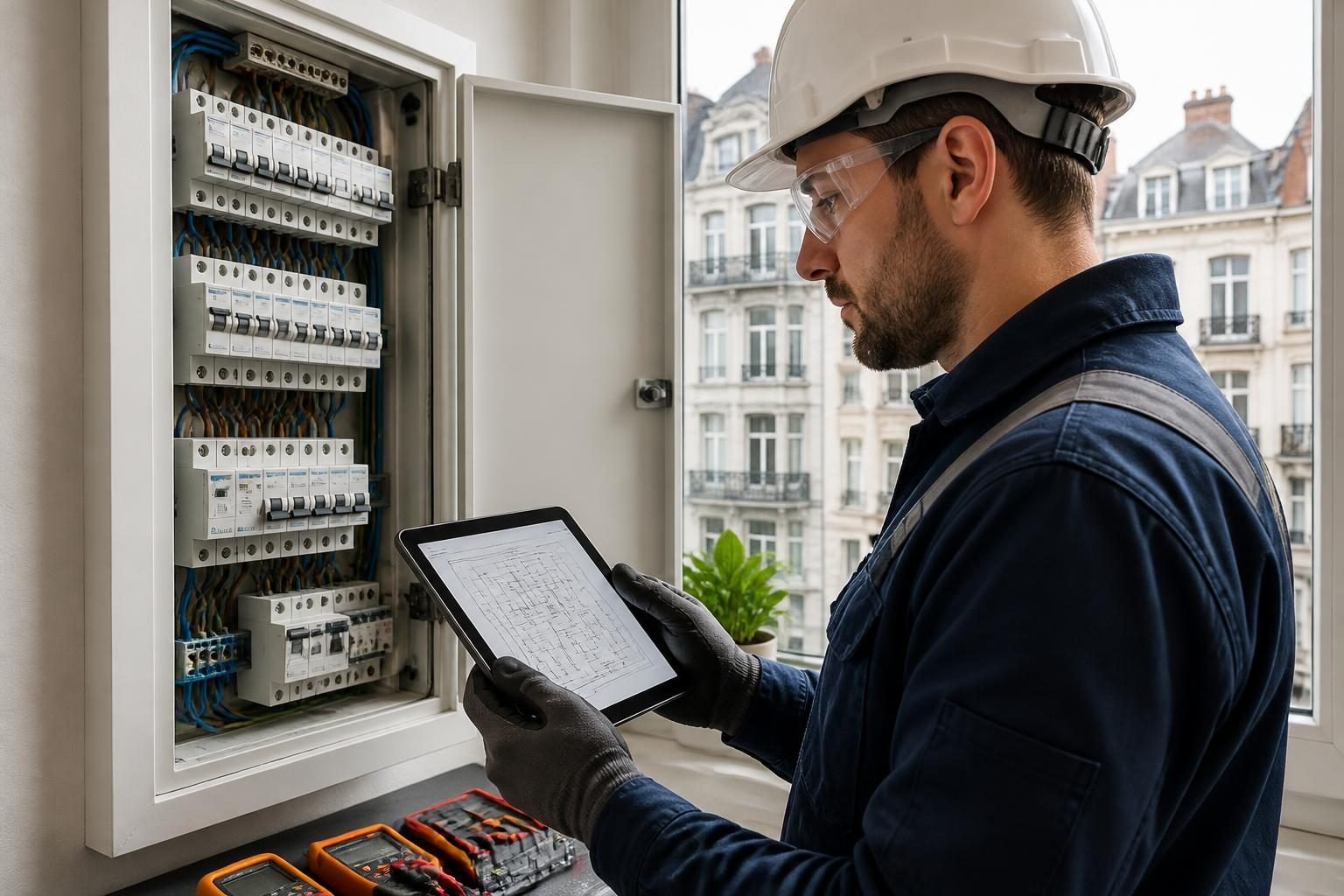 Inspecția profesională a unei instalații electrice înainte de actualizarea schemei unifilare în Bruxelles