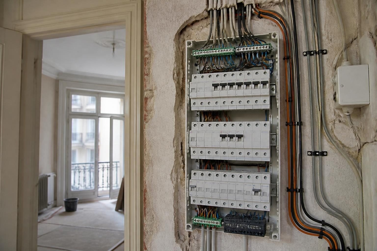 Préparation du remplacement d’un tableau électrique dans un appartement belge ancien>