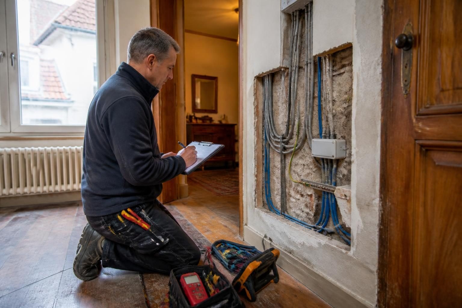 Vérification des circuits et du câblage d’une installation électrique ancienne avant une vente immobilière